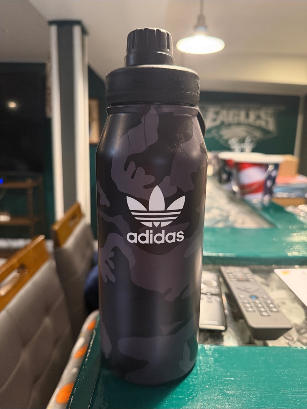 BNWT Adidas Black Camo Travel Water Bottle with Carry Handle